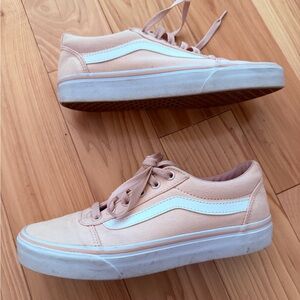 Vans Light Pink and White Sneakers